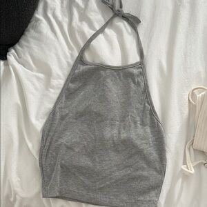Vintage Y2K 90s Gray Halter Top S/M